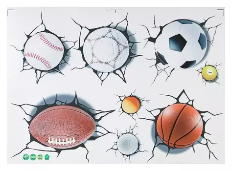 Наклейка 3Д интерьерная мячи 70*50см