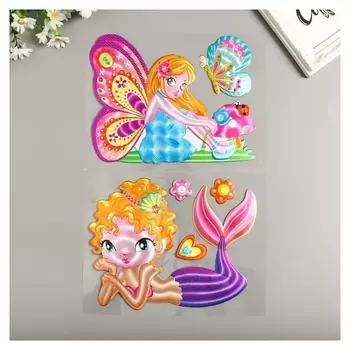 Наклейка бумага "Фея/русалка" 25х20 см