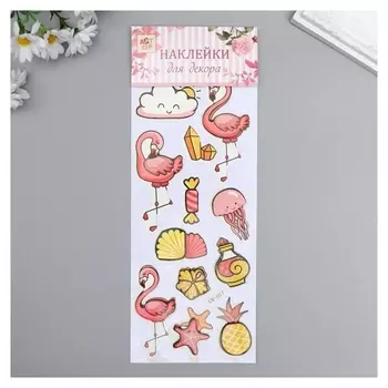 Наклейка бумага "Фламинго" 28,5х10,5 см