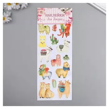 Наклейка бумага "Ламы" 28,5х10,5 см