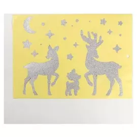 Наклейка бумажная «Олени», C блестками, 21 х 29,7 см
