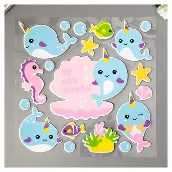 Наклейка EVA "Дельфинорог" 41х33 см