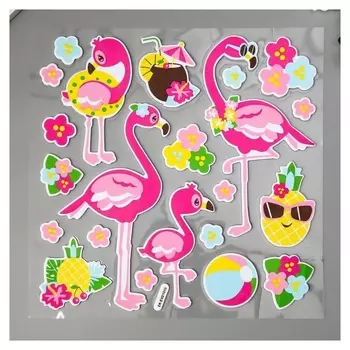 Наклейка EVA "Фламинго" 41х33 см
