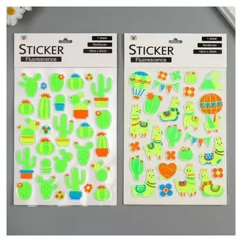 Наклейка EVA "Кактусы/ламы" 25х14,5 см