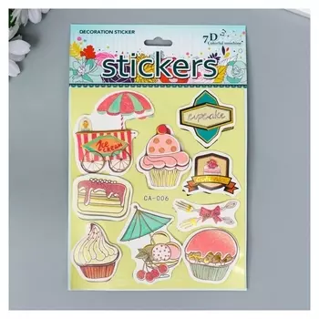 Наклейка картон 2 слоя "Сладости" 19х12,5 см