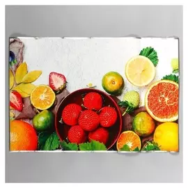 Наклейка на кафельную плитку "Клубника и цитрусы" 90х60 см