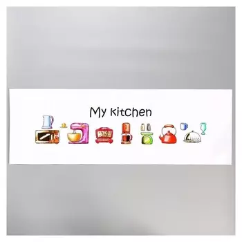 Наклейка на кафельную плитку "Кухонные приборы" 30х90 см