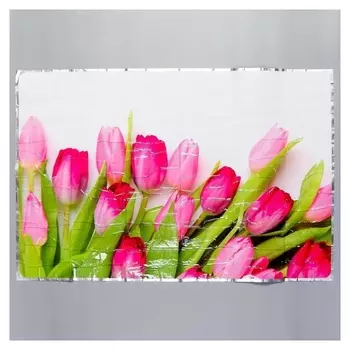 Наклейка на кафельную плитку "Розовые тюльпанчики" 60х90 см