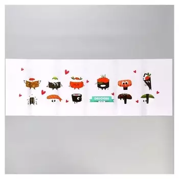 Наклейка на кафельную плитку "Суши и роллы" 30х90 см