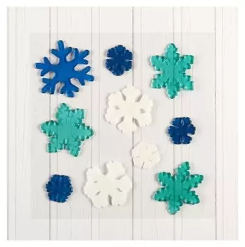 Наклейка на стекло "Снежиночки" (Набор 10 шт) 12,5х12,5 см