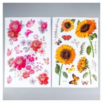 Наклейка пластик 2D "Садовые цветы" 54х35,5 см
