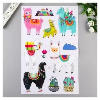 Наклейка пластик 3D "Ламы" 66х35 см