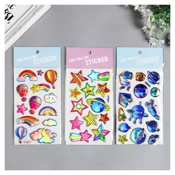 Наклейка пластик голография "Космос" 23х11 см