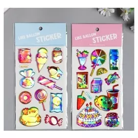 Наклейка пластик голография "Леденцы" 23х11 см