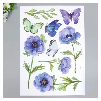 Наклейка пластик интерьерная 3D "Анемоны" 50х35 см