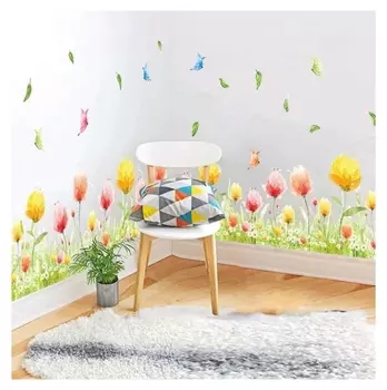 Наклейка пластик интерьерная "Акварельные цветы" 50х70 см