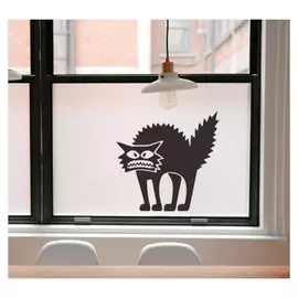 Наклейка пластик интерьерная чёрная "Кот-обормот" 11,5х12 см