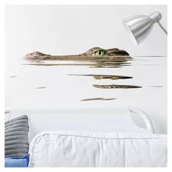 Наклейка пластик интерьерная цветная "Аллигатор" 10х45 см