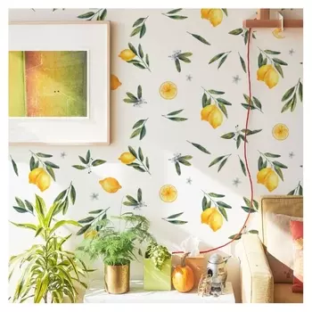 Наклейка пластик интерьерная цветная "Лимоны" набор 2 листа 25х35 см