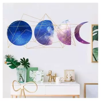 Наклейка пластик интерьерная цветная "Луна и месяц" 40х60 см