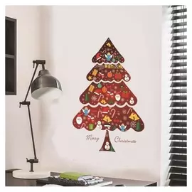 Наклейка пластик интерьерная цветная "Нарядная ёлочка" 40х60 см