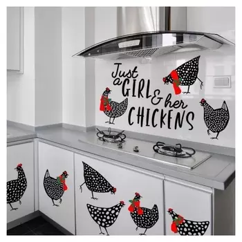 Наклейка пластик интерьерная "Модные курицы" набор 2 листа 30х60 см