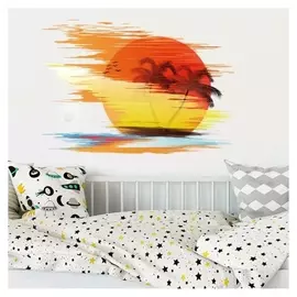 Наклейка пластик интерьерная "Закат на пляже" 50х70 см