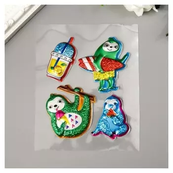 Наклейка пластик "Картинки" блеск-фольга 19х11 см