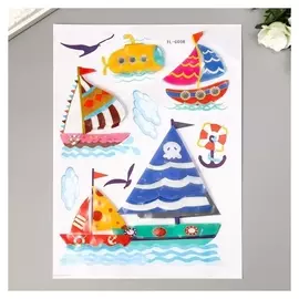 Наклейка пластик "Космос и море" 38х22,5 см