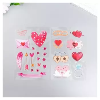 Наклейка пластик "Любовь" 15х10 см