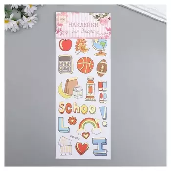 Наклейка пластик с золотым контуром "Школа и спорт" 28,5х10,5 см