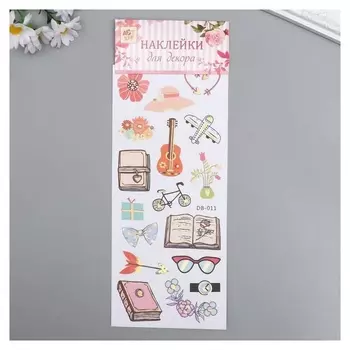 Наклейка пластик с золотым контуром "Увлечения" 28,5х10,5 см