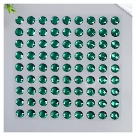 Наклейка пластик стразы "Круглые кристаллы" зелёные 28,5х23,5 см