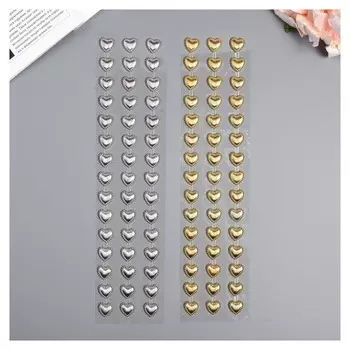 Наклейка пластик стразы "Сердечки" 32х7 см