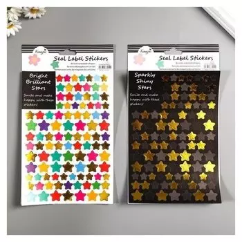 Наклейка пластик "Звёзды с золотом" 26,5х15 см