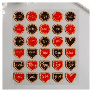 Наклейка пробка "Дни недели" 18,5х12 см