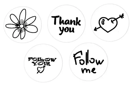 Наклейки бумажные Follow, 2 × 2 см, рулон 250 шт.