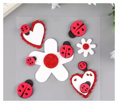 Наклейки из EVA "Божьи коровки" (Набор 6 шт)