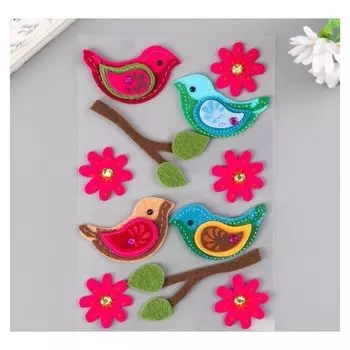 Наклейки из фетра "Птички" (Набор 11 шт)