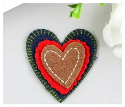 Наклейки из фетра "Сердечки" (Набор 12 шт)