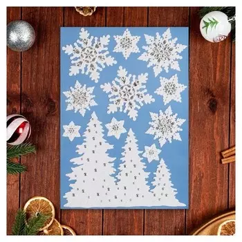 Наклейки на окна "Новогодние" ёлки, 50 х 30 см