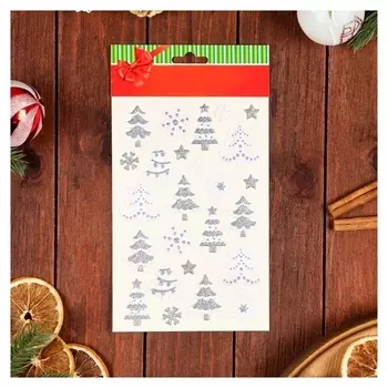 Наклейки на окна "Новогодние" ёлочки, 25 х 14 см