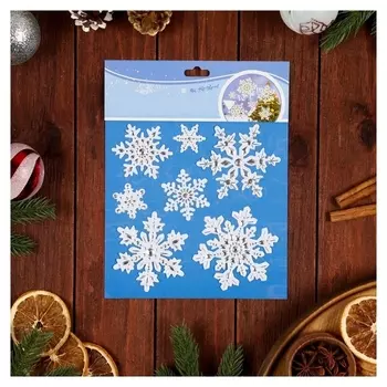 Наклейки на окна "Новогодние" снежинки, 24 х 18 см