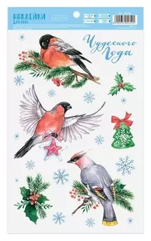 Наклейки на стекло «Снегири», 20 × 34 см
