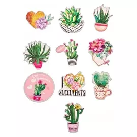 Наклейки стикеры «Суккуленты», 7 × 7 см