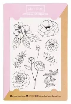 Наклейки‒тату Flowers, 14 × 21 см
