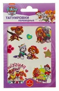 Наклейки-татуировки «Щенячий патруль. Girls», 10х12 см