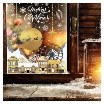 Наклейки витражные «Санта», 33 х 50,5 см