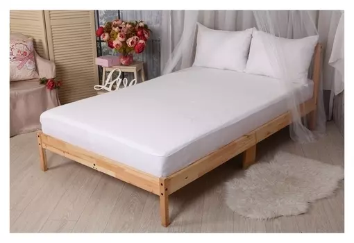 Наматрасник непромокаемый бережный 160*200/30 натяж. мембрана п/э 100%, хл.80%, п/э 20%