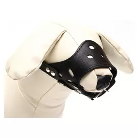 Намордник из прессованной кожи регулируемый, 1 (ОМ 13-20 см, ДН 4,5 см), чёрный